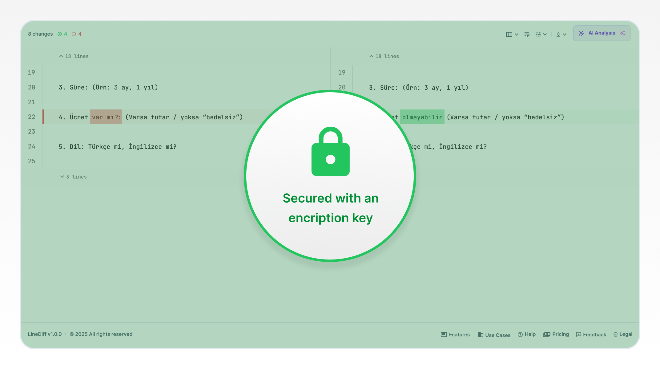 Privacy-First Encrypted Diff Comparison
